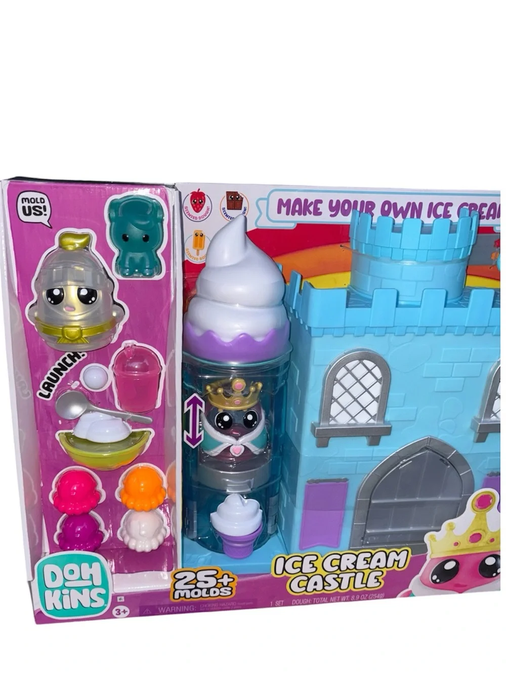 DohKins Ice Cream Castle with Princess & Knight - Scented Dough that Never Dries